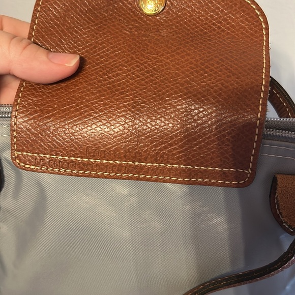 [Longchamp] Gray “Le Pilage” bag With Matching cosmetic bag - Picture 5 of 5
